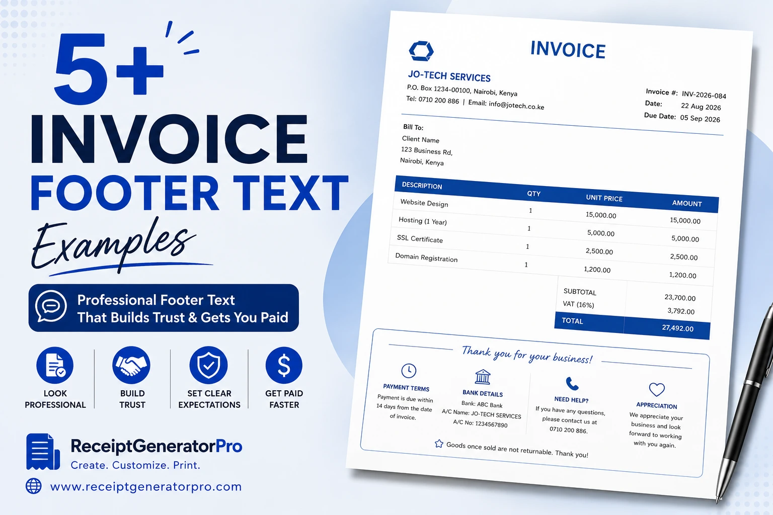 5 Invoice Footer Text Examples