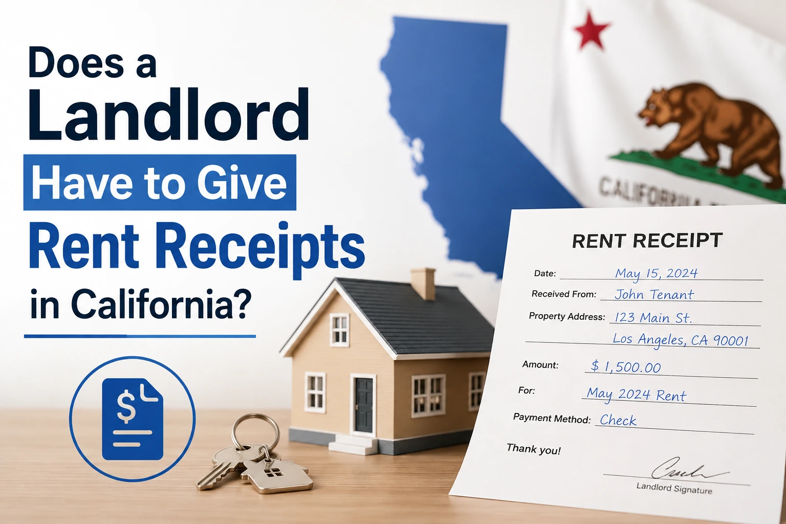 Does a landlord have to give rent receipts in California