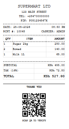 QR Code Receipt Generator