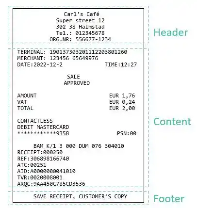 Understanding the parts of a receipt