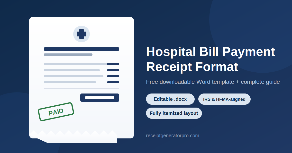 hospital bill payment receipt format