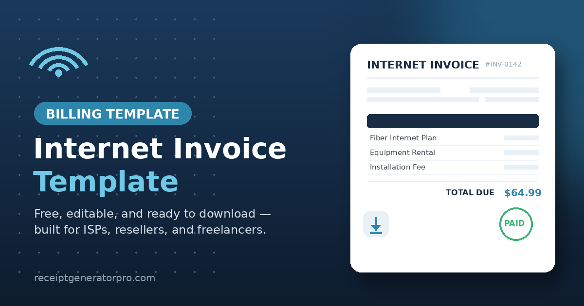 internet invoice template