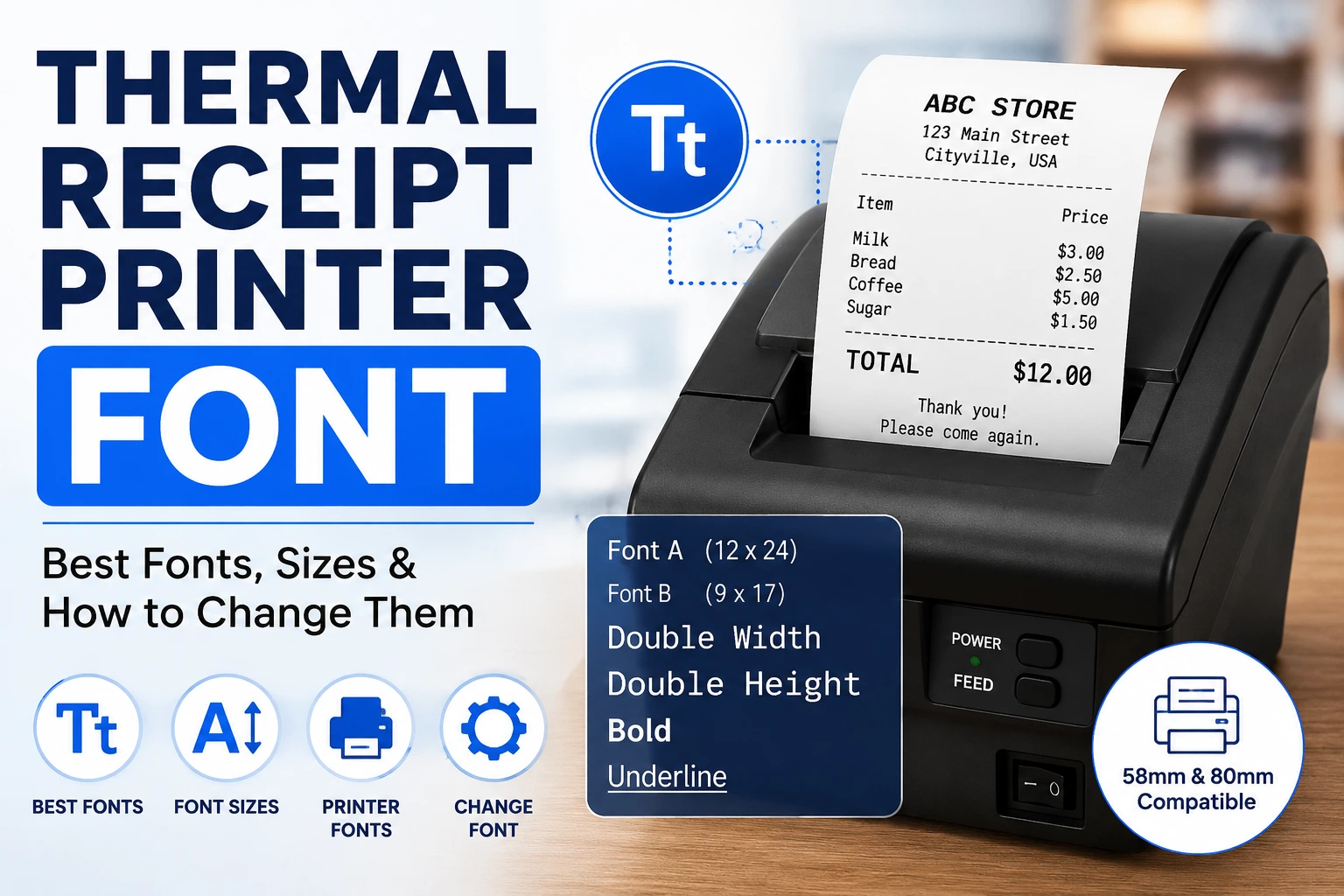 thermal receipt printer font preview